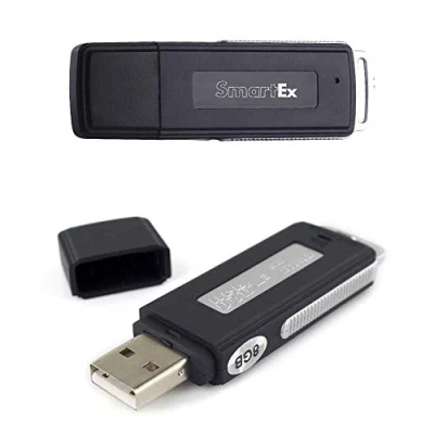 Abbildung von SMARTEX Digital Diktiergerät Mini Voice Recorder mit 8GB / 150 Stunden USB Audio Mikrofon, Flash Laufwerk 2 in 1