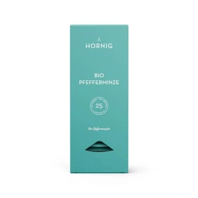 Abbildung von J. Hornig bio Pfefferminze, Pfefferminztee im Premium Pyramidenteebeutel, frischer Geschmack, zertifiziert, 25 biolgisch abbaubare Teebeutel