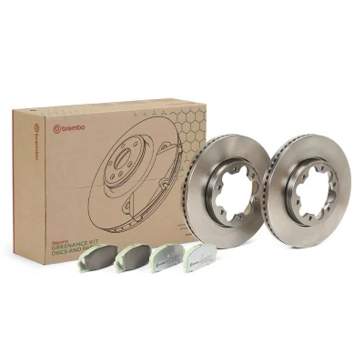 Abbildung von BREMBO KT 10 039 Bremsscheiben und beläge innenbelüftet ohne Zubehör exkl. Verschleißwarnkontakt
