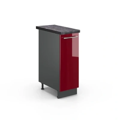 Abbildung von Vicco Apothekerschrank Fame Line, Bordeaux Hochglanz/Anthrazit, 30 cm, AP Anthrazit