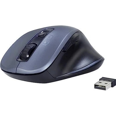 Abbildung von Renkforce Ergonomische Maus Bluetooth®, Funk Optisch Grau 7 Tasten 1600 DPI Ergonomisch
