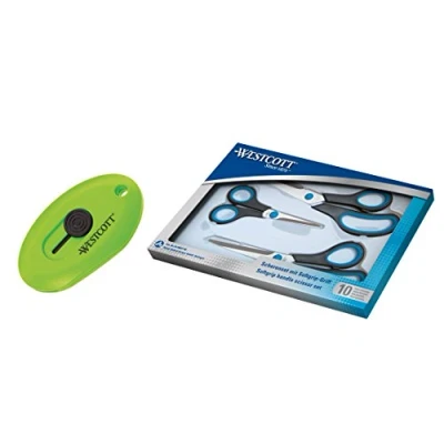 Abbildung von Westcott 90027 16474 Kombipack, Easy Grip Scheren Set und Keramik Mini Cutter 4 teilig