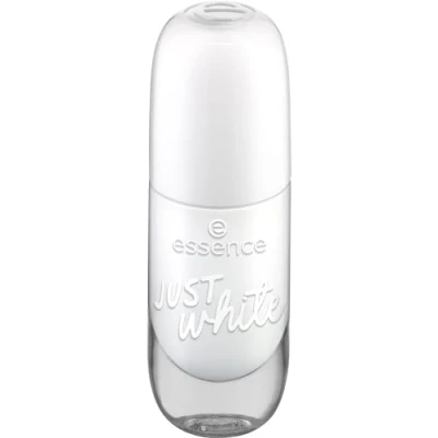 Abbildung von essence gel nail colour, Nagellack, Nr. 33, Weiss, langanhaltend, Expressergebnis, schnelltrocknend, glänzend, farbintensiv, acetonfrei, vegan, ohne Mikroplastikpartikel, Parfüm, 1er Pack (8ml)