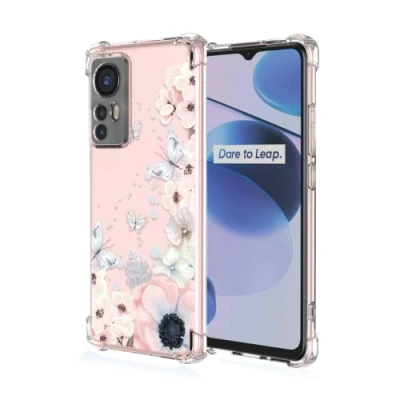Abbildung von Topme Hülle für Xiaomi MI 12 Lite 6.55&quot;, Handyhülle aus Weichem TPU Silikon, Transparent, mit Gemaltem Muster Blumen 1