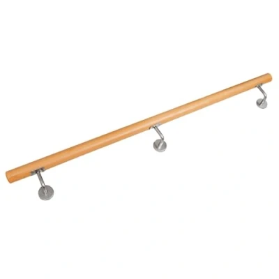 Abbildung von V2Aox Handlauf Buche Holz Treppengeländer Wandhandlauf Treppe 80 500 cm, 180 cm Gesamtlänge