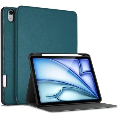 Abbildung von ProCase Buchdeckel Hülle für iPad Air 11 Zoll M2 2024/ 5 Gen 2022/ 4. Generation 2020 10.9 Zoll, Buch Case Cover mit Stiftehalter, Schutzhülle Auto Aufwachen/Schlaf Teal