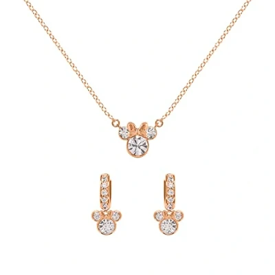 Abbildung von Disney Minnie Mouse Halsketten Set Mutter und Tochter, zweifarbig, Zirkonia, Einheitsgröße, Messing, Kristall
