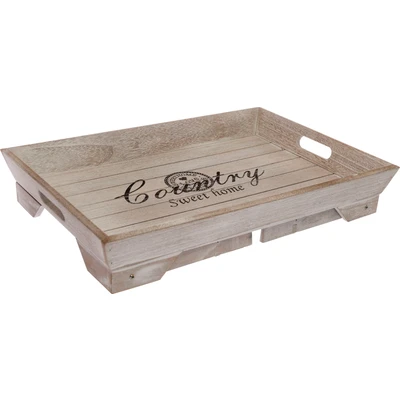 Abbildung von Myflair Möbel &amp; Accessoires Tablett &quot;Ida, grau&quot;, Dekotablett mit Schriftzug Standfüßen, Shabby Optik