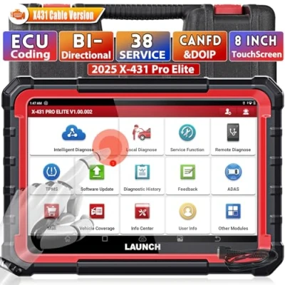 Abbildung von LAUNCH X431 PRO Elite Auto OBD2 Diagnosegerät, ECU lesen &amp; codieren, Vollsystem Diagnose Scanner, 37+Reset Servicefunktionen, CANFD&amp;DOIP, FCA, 2 Jahre Kostenlose Updates