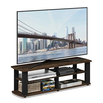 Abbildung von Furinno Nelly Entertainment Center TV Ständer, Columbia Walnuss/Schwarz, 110 (B) x 34 (H) 33.3 (T) cm