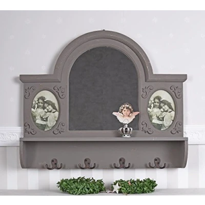 Abbildung von Vintage Spiegel Ablage &amp; Haken Wandkonsole Shabby Chic Spiegelkonsole 68cm ETG042 Palazzo Exklusiv