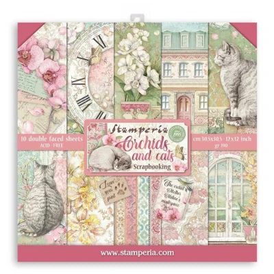 Abbildung von Stamperia Orchids and Cats 12x12 Inch Paper Pack (SBBL81)