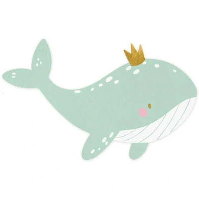Abbildung von PartyDeco Servietten Walfisch 20 Stück 16x10cm 3 lagig Papierservietten Geburtstagsservietten Kinder