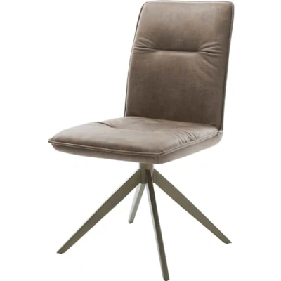Abbildung von Drehstuhl Vinjo Flex Mikrofaser Taupe Vintage Kreuzgestell breit Effektfinish Titan 360 drehbar Wippfunktion