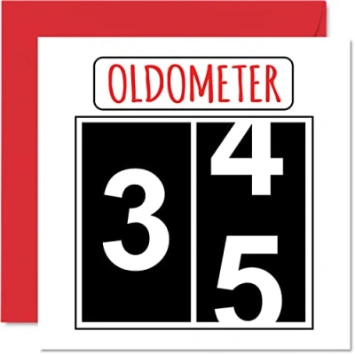 Abbildung von Lustige Karten zum 35. Geburtstag für Männer und Frauen Oldometer Glückwunschkarte Vater Mutter Sohn Tochter Bruder Schwester 145mm Grußkarten Karte