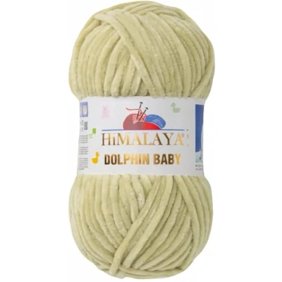 Abbildung von Himalaya Strickfein Dolphin Baby Bulky Chenille Garn 80359 apfelgrün Häkelwolle, 120 m (Einzel Pack, 1 St), Superbauschiges
