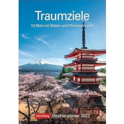 Abbildung von Traumziele Kalender 2022: Wochenplaner, 53 Blatt mit Zitaten und Wochenchronik