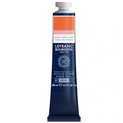 Abbildung von Lefranc Bourgeois 301811 Feine Ölfarbe in hervorragender Qualität,lichtecht mit gleichmäßige Konsistenz, 200ml Tube, ideal für Keilrahmen, Leinwand, Malkarton Kadmiumorange Farbton