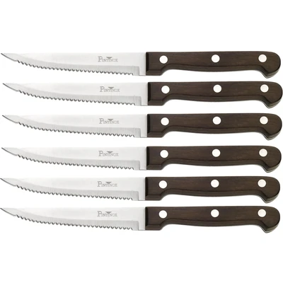 Abbildung von PINTINOX Steakmesser &quot;P.Wood&quot;, (Set, 6 tlg.), aus rostfreiem Stahl, Griff Pakkaholz, Klinge 11,1 cm