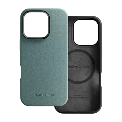 Abbildung von Native Union Active Case MagSafe kompatibel mit integrierten Magneten Robustes DesignRecycelte Materialien Extrem strapazierfähiger Fallschutz bis zu 10 Fuß /3 Mtr für iPhone 16 Pro (Schiefergrün)