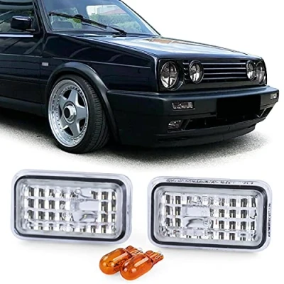 Abbildung von Tenzo R Klarglas Seitenblinker Chrom für VW Golf 1 2 Polo 86C Jetta Corrado Scirocco