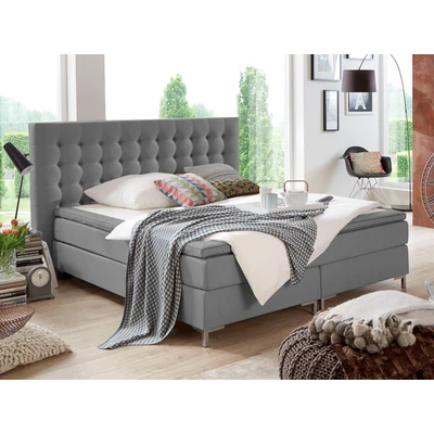 Abbildung von Atlantic Home Collection Boxspringbett ANNI, 140x200 cm, inklusive Topper (Härtegrad H2), dunkelgrau