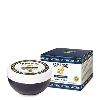 Abbildung von L&#039;AMANDE Duftende Körpercreme für Damen und Feuchtigkeitsspendend, 200 ml, Olivenöl, ideal trockene Haut, verleiht der Haut Frische Weichheit, Körpercreme, schnell absorbierend
