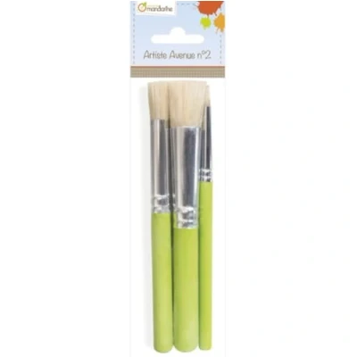 Abbildung von Avenue Mandarine 42462MD Set mit 3 Pinseln, unterschiedliche Breiten, ideal für Ihre Kunstprojekte und Bastelarbeit, kann Schablonen verwendet werden, 1 Set, Mehrfarbig