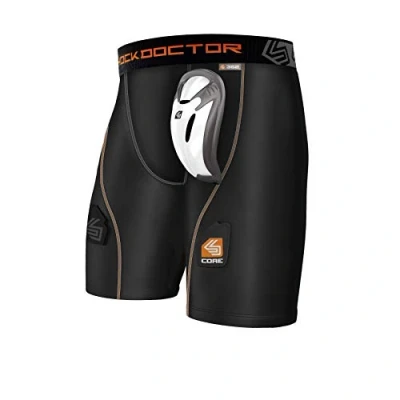 Abbildung von Shock Doctor Herren Tiefschutz Kompressions Hockey Short mit Bioflex Cup, Black, XS, 362 BK