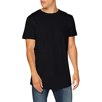Abbildung von Build Your Brand Herren Shaped Long Tee T Shirt, schwarz2, S