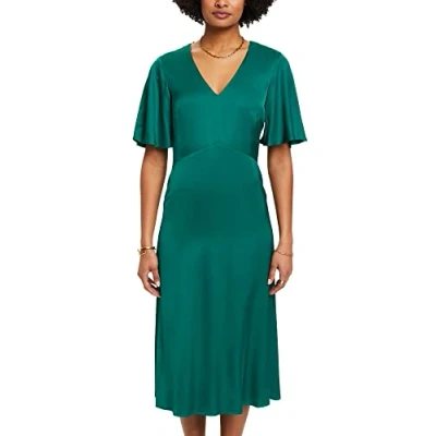 Abbildung von Esprit Collection MIDI V NECK Cocktailkleid/festliches Kleid, Damen, Größe: 36, Emerald green