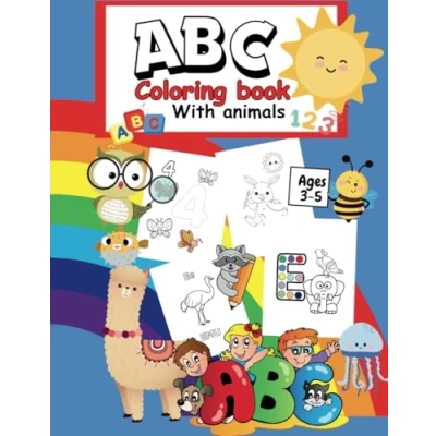 Abbildung von ABC Coloring Book With Animals: Fun alphabet and 123 For Preschool &amp; Kindergarten Ages 3 5, Activity to Learn the Animals, Numbers, Letters Shapes