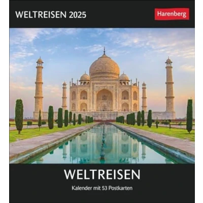Abbildung von Weltreisen Postkartenkalender 2025 Kalender mit 53 Postkarten: Jede Woche ein neues Traumziel im Postkartenformat. Fotokalender zum Aufstellen oder ... Postkarten (Postkartenkalender Harenberg)