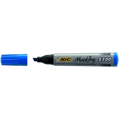 Abbildung von BIC Permanent Marker Marking 2300 ECOlutions. Keilspitze, 3,7 bis 5,5 mm, Schachtel à 12 Stück, blau