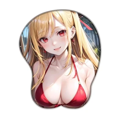 Abbildung von PUrar My Dress Up Darling Mauspad 3D Anime mit Handgelenkauflage, rutschfest und ergonomisch, aus weichem Gel, für PC Laptops