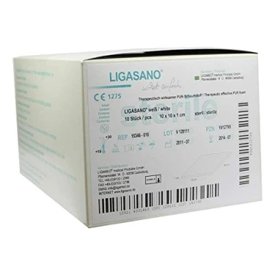 Abbildung von Ligasano Weiß Verband 1x10x10 Cm Steril