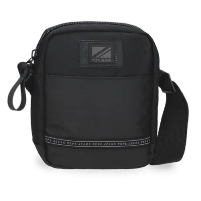 Abbildung von Pepe Jeans Stratford Umhängetasche klein schwarz 17 x 22 7,5 cm Polyester by Joumma Bags, Schwarz, Talla única, Kleine