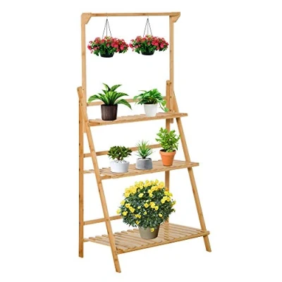 Abbildung von Blumenständer 3 stufig für innen draußen Garten 70x40x143 cm