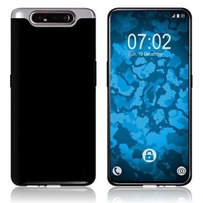 Abbildung von PhoneNatic Case kompatibel mit Samsung Galaxy A80 schwarz Silikon Hülle transparent Cover