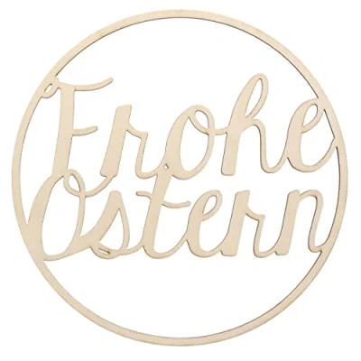 Abbildung von Papierdrachen Ostern Holz Ring Osteranhänger schwarz Wiederverwendbare Oster Dekoration 22 cm Durchmesser Lettering Set 1