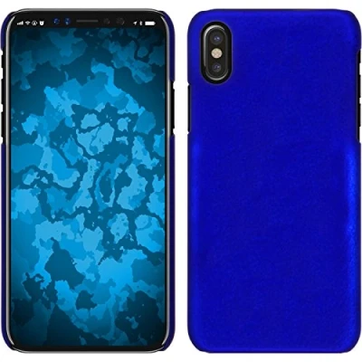 Abbildung von PhoneNatic case kompatibel mit Apple iPhone X/XS Hülle blau gummiert Hard Cover