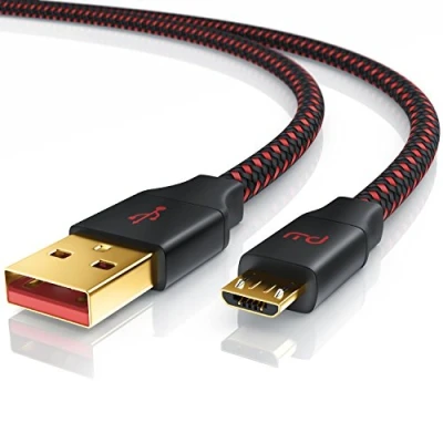 Abbildung von CSL 5m Micro USB Schnellladekabel mit Datenübertragung Nylonmantel UltimateCharge optimiert für Ladevorgänge Samsung HTC Huawei Motorola Nokia LG