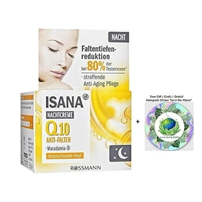 Abbildung von ISANA Anti Falten Q10 Nachtcreme straffende Aging Pflege mit Macadamia Öl 50 mL