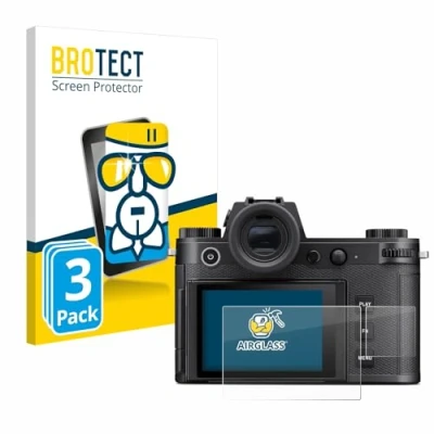 Abbildung von BROTECT Schutzglas für Leica SL3 (Display + Schulterdisplay) (3 Stück) Schutzfolie Panzer Folie Glas [Extrem Kratzfest 9H, Anti Fingerprint,