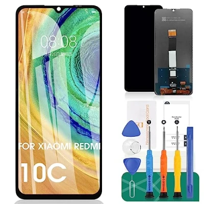 Abbildung von SRJTEK für Xiaomi Redmi 10C Bildschirm Ersatz Poco C40 LCD Display Touchscreen 220333QAG Digitizer Montage Reparaturteile Kits (schwarz)