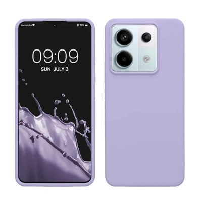 Abbildung von kwmobile Hülle kompatibel mit Xiaomi Redmi Note 13 Pro 5G / Poco X6 Silikon Handy Case Handyhülle weiche Oberfläche kabelloses Laden Lavendel
