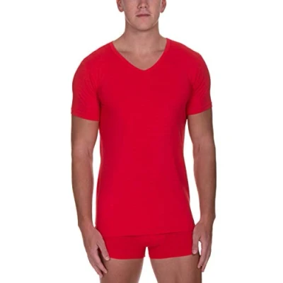 Abbildung von Bruno Banani Check Line 2 0 V Shirt Rot Polyamid Small Herren