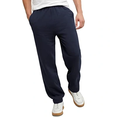 Abbildung von Hanes Herren EcoSmart Jogginghose Boden, mittelschweres Fleece, offener Saum, Trainingshose, Navy, 3XL