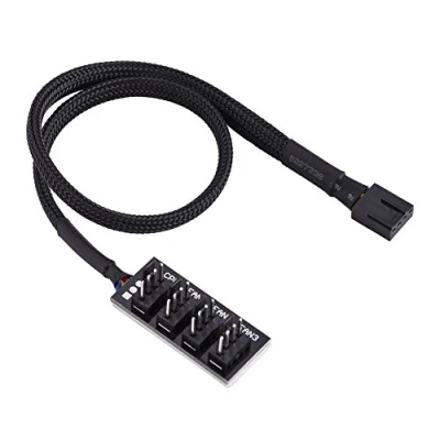Abbildung von 4 Pin PWM Fan Hub, Power Multi Splitter, Connector Cable Adapter, CPU Hub for Computer Fan/PC Case Fan, Kompatibel mit 3Pin/4Pin
