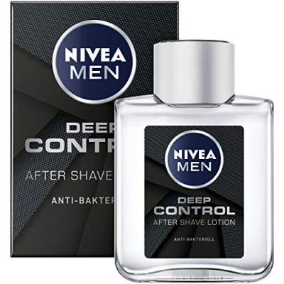 Abbildung von Nivea Men DEEP Control After Shave Lotion, antibakterielles Shave, für die Hautpflege nach der Rasur, 3er Pack ( 3 x 100 ml)